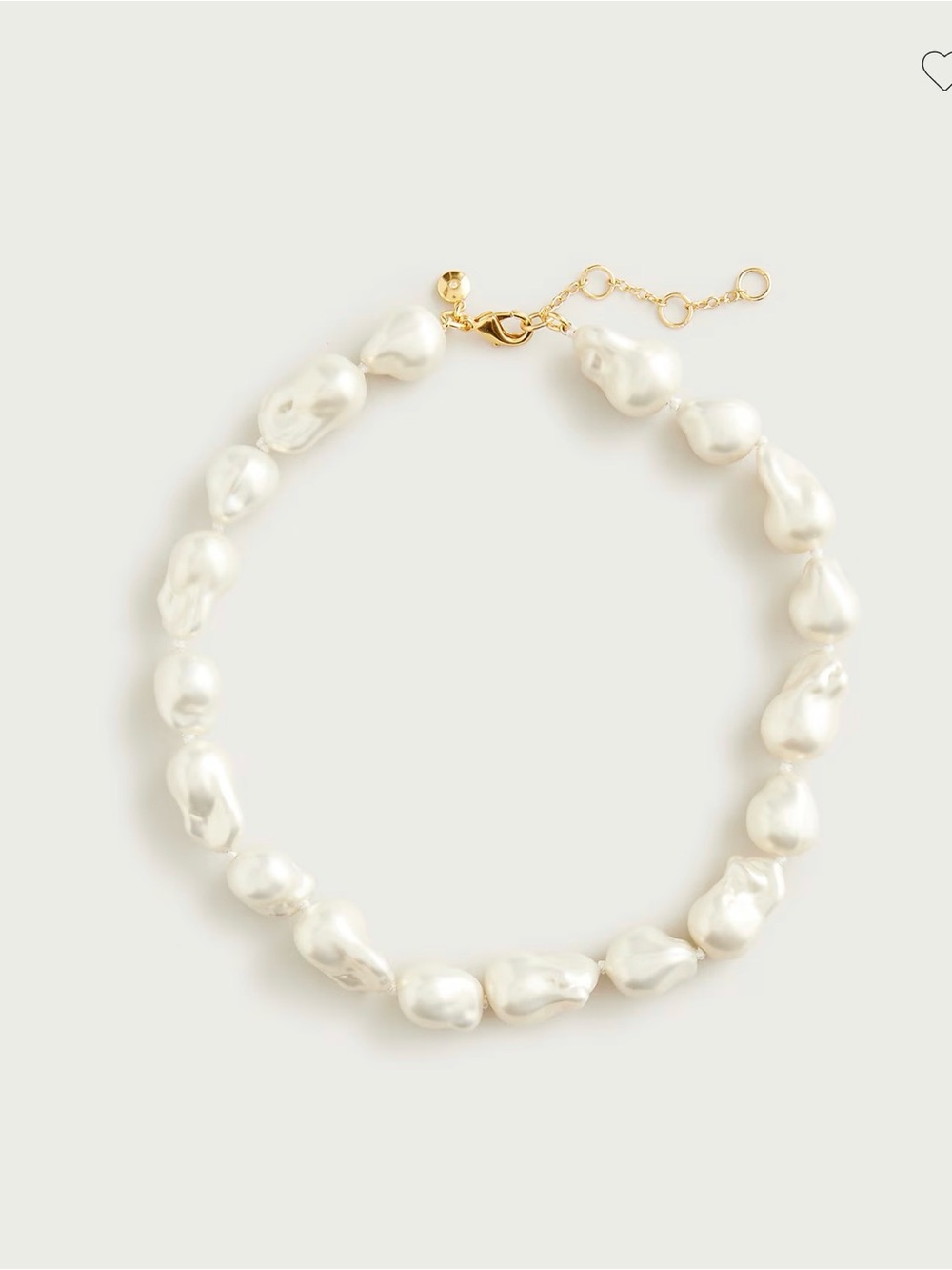Jcrew - Freshwater Baroque Pearl Necklace in White with Gold Accents